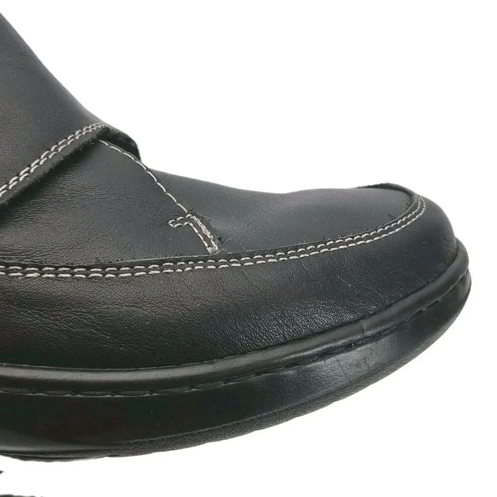 Propet Shoe Black Leather Gilda Slip On Women Sz 10 Adjustable Comfort WCA103L